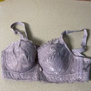 Lace Underwire Bra - Soft Purple